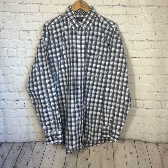 Wrangler GEORGE STRAIT Button Down Plaid Shirt Long Sleeve size L Large - Picture 1 of 7